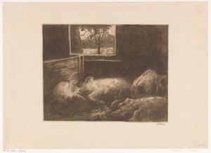 Schweine im Stall von Eduard Karsen (signed by artist)