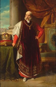 Porträt von Franz Joseph I. von Österreich als Großmeister des Goldenen Vlieses, 1891 von Eduard Lebiedzki