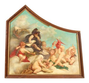 Teil eines Deckengemäldes (Putten-Allegorien) von Eduard Theodor Ritter von Grützner