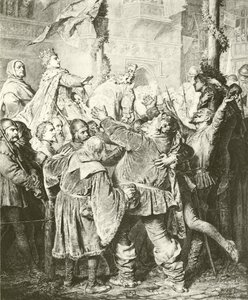 Heinrich V. weist Falstaff zurück von Eduard von Grutzner