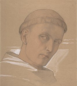 Studie des Kopfes des hl. Augustinus für das Gemälde der Madonna und des Kindes, 1846 von Eduard von Steinle