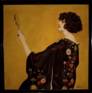 Frau im Profil mit Kimono