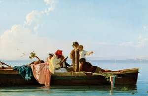 Von Frisio nach Santa Lucia, von Edoardo Dalbono, circa 1866, Öl auf Leinwand