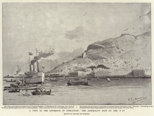 Ein Besuch beim Gouverneur von Gibraltar, das Admiralitätsboot auf dem Weg von Eduardo de Martino