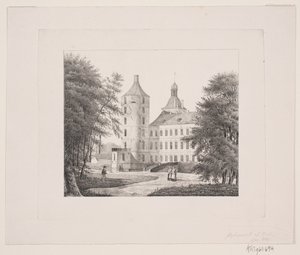 Vallø vom Garten aus gesehen von Edvard Fortling