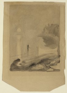 Ein Boot, das an einem Pier festgemacht ist von Edvard Munch