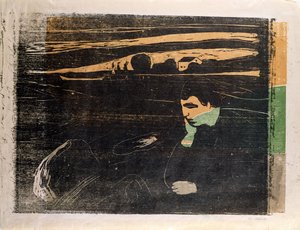 Abend, Melancholie am Strand von Edvard Munch