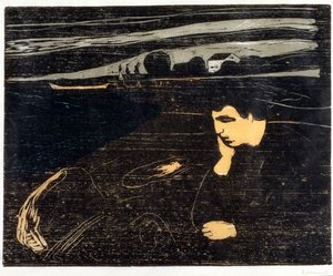 Abend, Melancholie am Strand von Edvard Munch