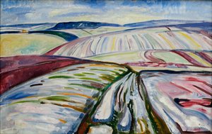 Feld im Schnee von Edvard Munch
