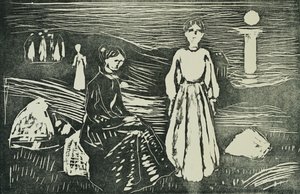 Frauen am Meeresstrand in der Sommernacht von Edvard Munch