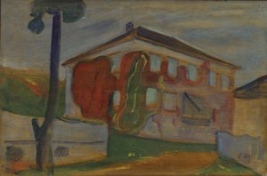 Haus mit rotem Virginia-Efeu, um 1900