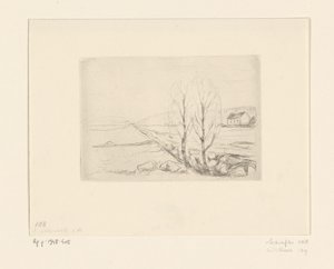 Landschaft mit Haus von Edvard Munch