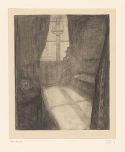Mann in einem Interieur sitzend am Fenster von Edvard Munch