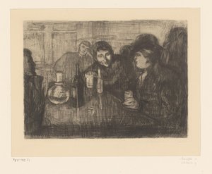Männer an einem Tisch in einem Café von Edvard Munch