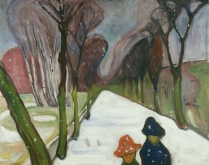Neuer Schnee in der Allee von Edvard Munch