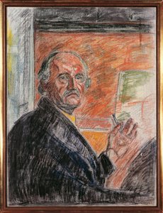 Selbstporträt mit Kreide von Edvard Munch