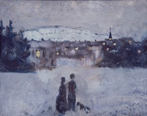Winterlandschaft in der Dämmerung von Edvard Munch