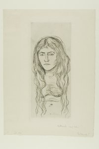 Frau mit langem Haar von Edvard Munch