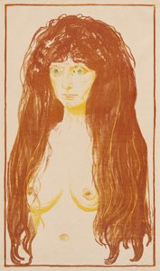Frau mit rotem Haar und grünen Augen (Die Sünde) von Edvard Munch