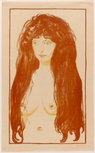 Frau mit roten Haaren und grünen Augen. Die Sünde von Edvard Munch