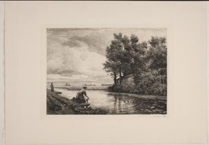 Holländische Landschaft mit Wasserlauf von Edvard Petersen