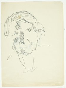 Porträt der Frau des Künstlers, die Malerin Agnes Weie (1878-1964), en face