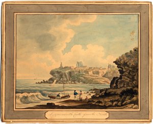 Tynemouth Castle von Norden, frühes 19. Jahrhundert