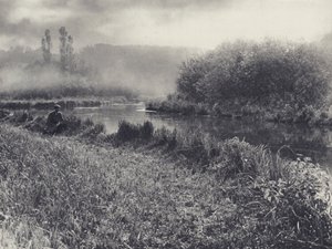 Ein nebliger Herbstmorgen am Test von Edward Alfred Barton