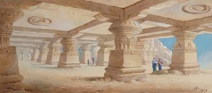 Felsentempel, Ellora, Maharashtra, Indien, 1878