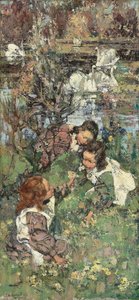 Mädchen und Schwäne von Edward Atkinson Hornel