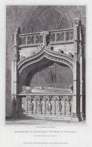 Monument von Archibald, 5. Earl of Douglass, in der Kirche von Douglass (Gravur) von Edward Blore