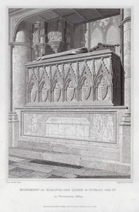 Monument von Eleanor, der Königin von Edward I., in der Westminster Abbey (Gravur) von Edward Blore