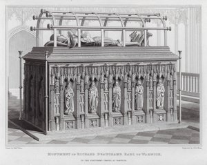 Denkmal von Richard Beauchamp, Earl of Warwick, in der Beauchamp-Kapelle in Warwick (Gravur) von Edward Blore