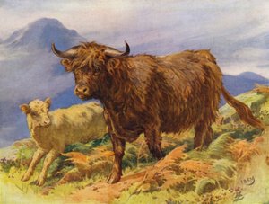 Hochlandkuh und Kalb von Edward Brice Montefiore