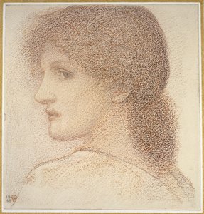 Studie eines Frauenkopfes, nach links gedreht von Edward Burne Jones