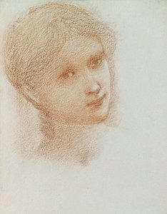 Kopfstudie eines Mädchens, ca. 1865-66 von Edward Burne Jones