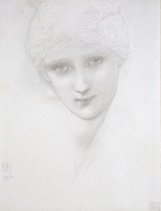 Kopf einer Frau, 1890 von Edward Burne Jones