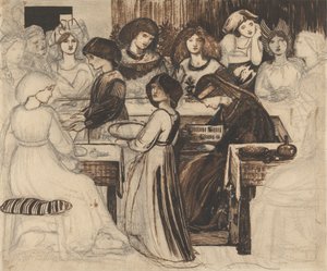 Studie für Das Hochzeitsfest von Sir Degrevaunt von Edward Burne Jones