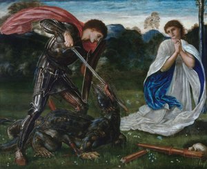 Der Kampf: St. Georg tötet den Drachen VI von Edward Burne Jones