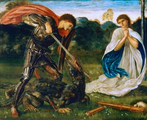 Der Kampf: St. Georg tötet den Drachen VI von Edward Burne Jones