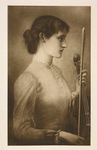 Ein Porträt. Reproduktion des Gemäldes des präraffaelitischen Künstlers Edward Burne-Jones