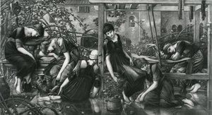 Der Gartenhof, aus der Briar Rose Serie von Edward Coley (after) Burne Jones