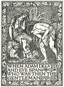 Als Adam grub und Eva spann, wer war dann der Herr? (Gravur) von Edward Coley (after) Burne Jones