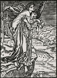 Zephyr und Psyche von Edward Coley (after) Burne Jones