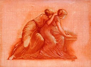 Figuren auf einem Balkon von Edward Coley Burne Jones
