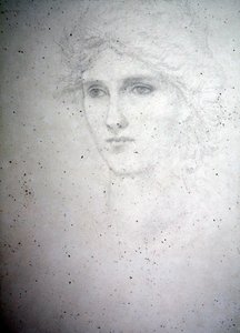 Kopfstudie - Bessie Keane, um 1898 von Edward Coley Burne Jones