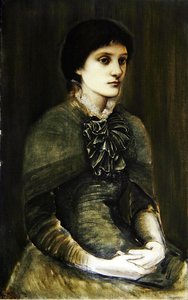 Porträt eines Mädchens im grünen Kleid von Edward Coley Burne Jones