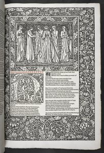 Die Werke von Geoffrey Chaucer, neu gedruckt mit Bildern von Sir Edward Burne-Jones von Edward Coley Burne Jones