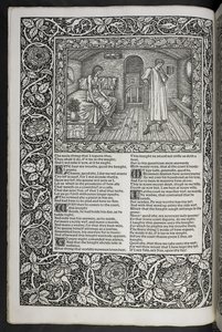 Die Werke von Geoffrey Chaucer, neu gedruckt mit Bildern von Sir Edward Burne-Jones von Edward Coley Burne Jones
