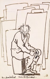 Unbemalte Meisterwerke (Selbstkarikatur) von Edward Coley Burne Jones